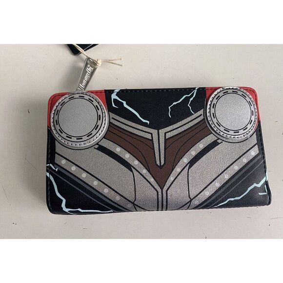 Loungefly Disney Marvel Thor Love & Thunder Flap Wallet NEW - Picture 8 of 11